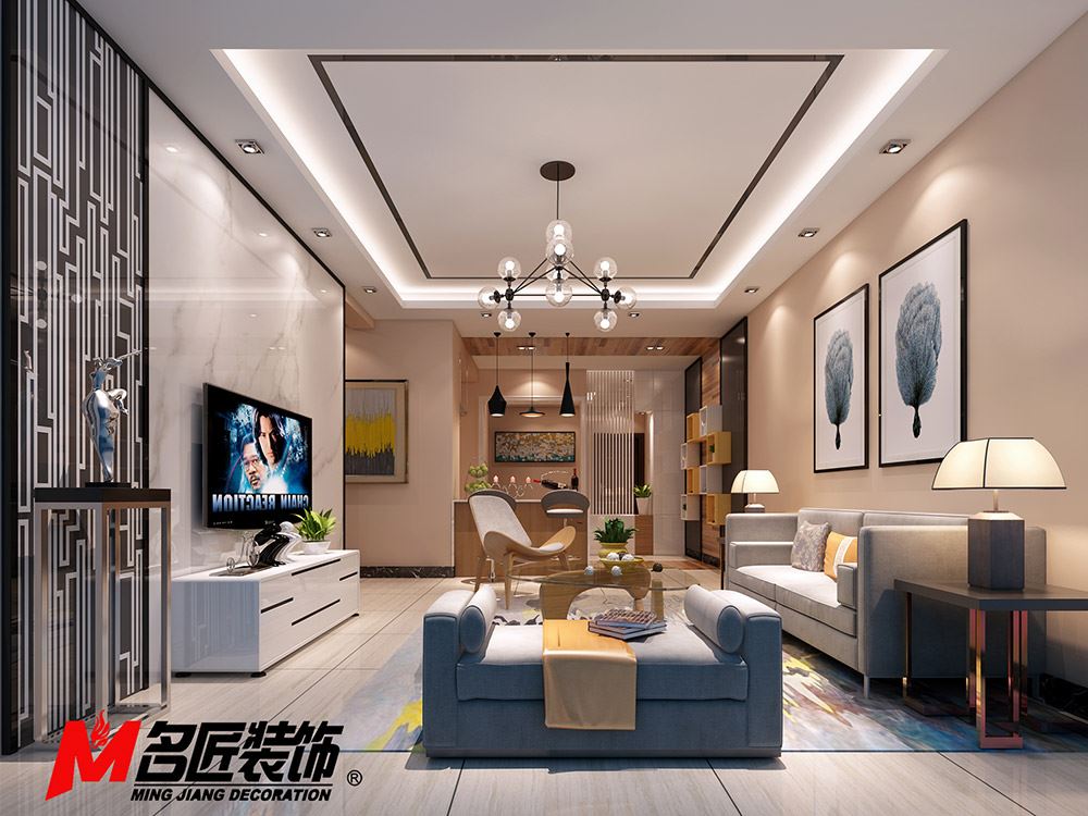河源市東江灣·名門世家現(xiàn)代簡約風格三居室裝修案例